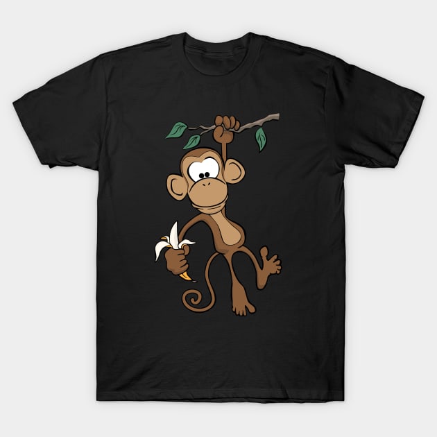 Cute Cartoon Monkey T-Shirt by hobrath